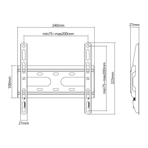 Stell Slim Fix TV-tartó konzol 23"-42" (SHO 4200)